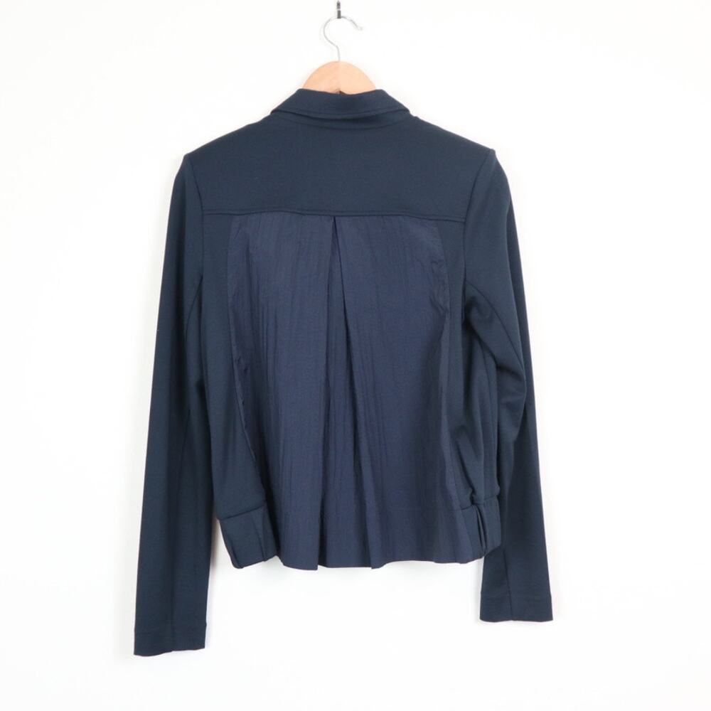 CAbi Size S Chance Moto Jacket Diagonal Zip Bomber 5476 Navy Blue - Picture 6 of 11